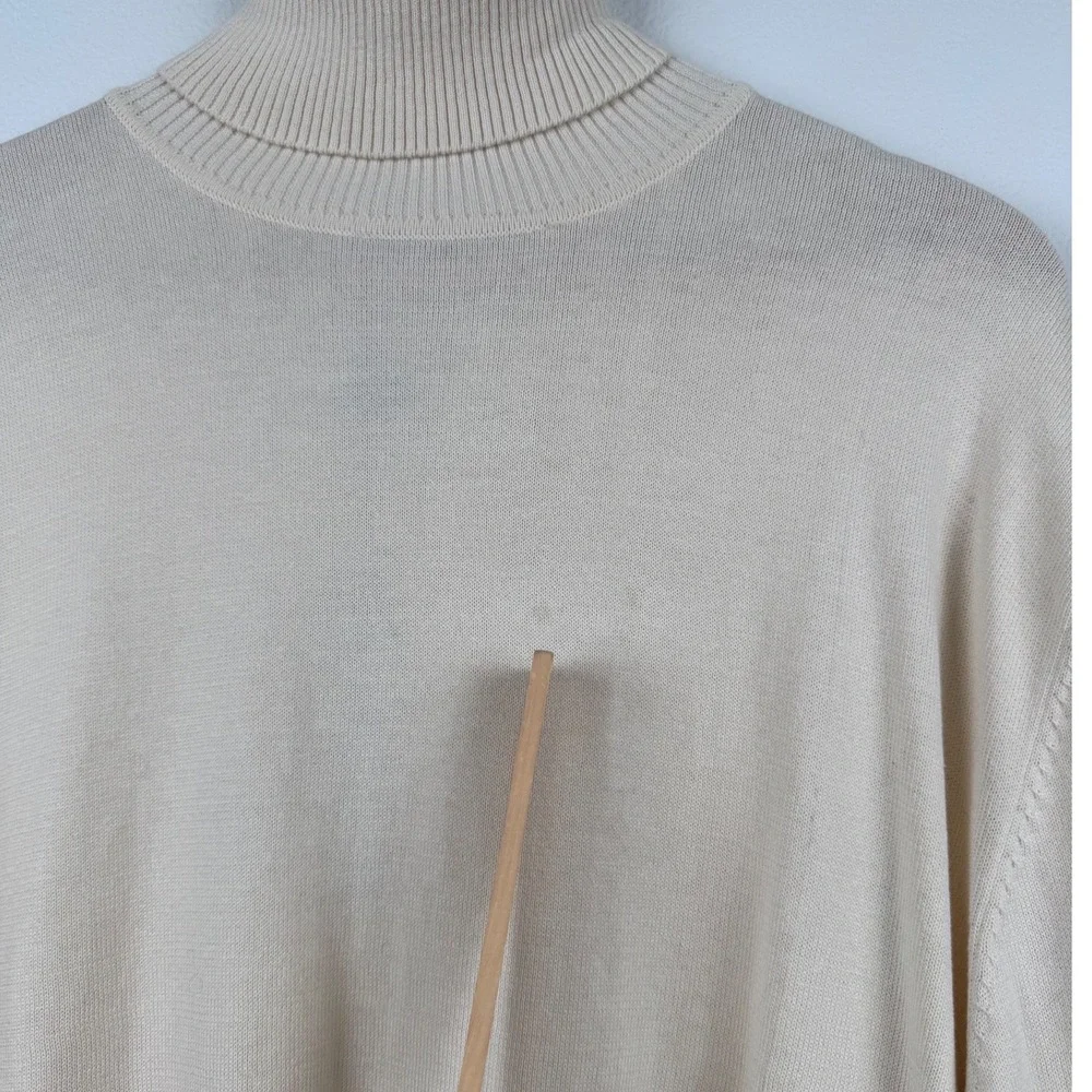 Lavane' Turtleneck Sweater Men's XL Cream NWT VTG Minimalist Office Chic